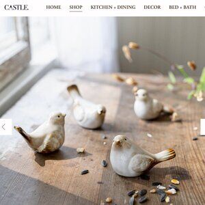 CASTLE. Nalin Set of 4 Garden Ceramic Bird Accents